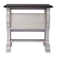 Abbey Road - Library Chair Side Table - Porcelain White / Churchill Brown