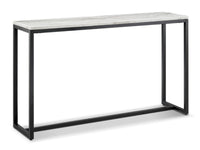 Torin - Rectangular Sofa Table - White Marble And Matte Black