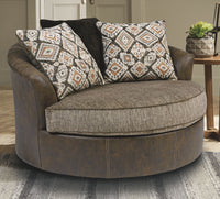 Abalone - Chocolate - Oversized Swivel Accent Chair