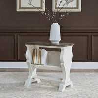 Abbey Road - Library Chair Side Table - Porcelain White / Churchill Brown