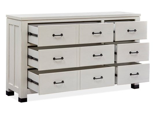 Harper Springs - Drawer Dresser With Shaped Mirror - Silo White