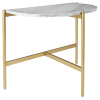 Wynora - White / Gold - Chair Side End Table