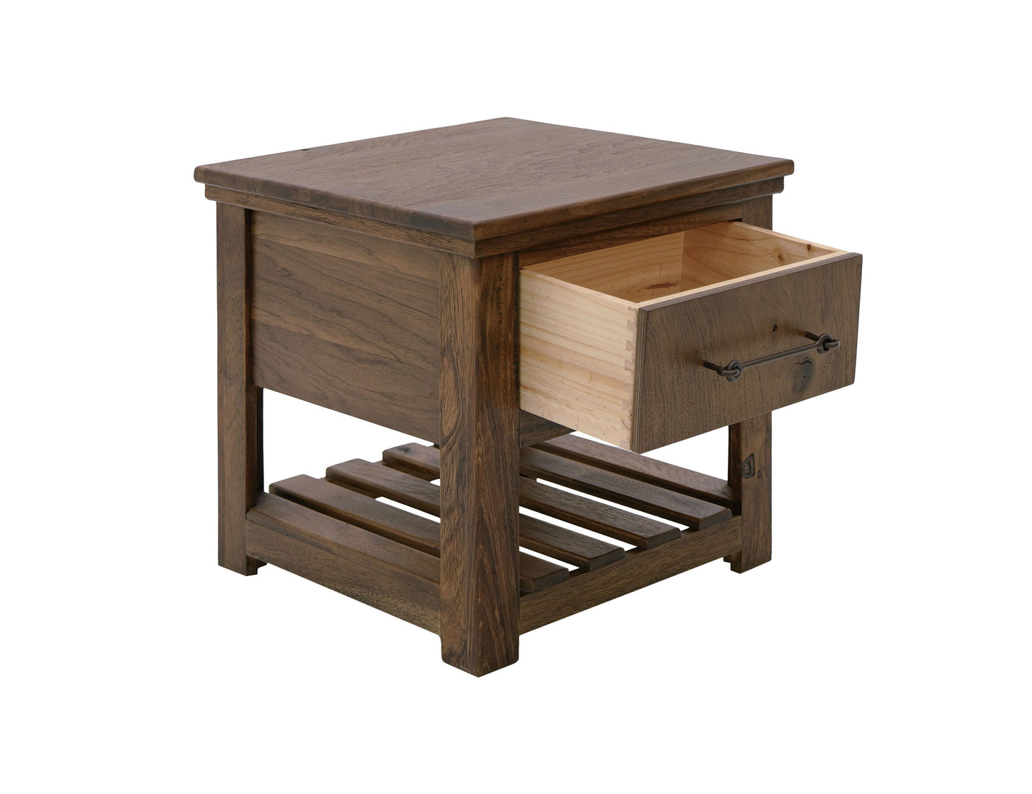 Walnut - 1 Drawer Chairside Table