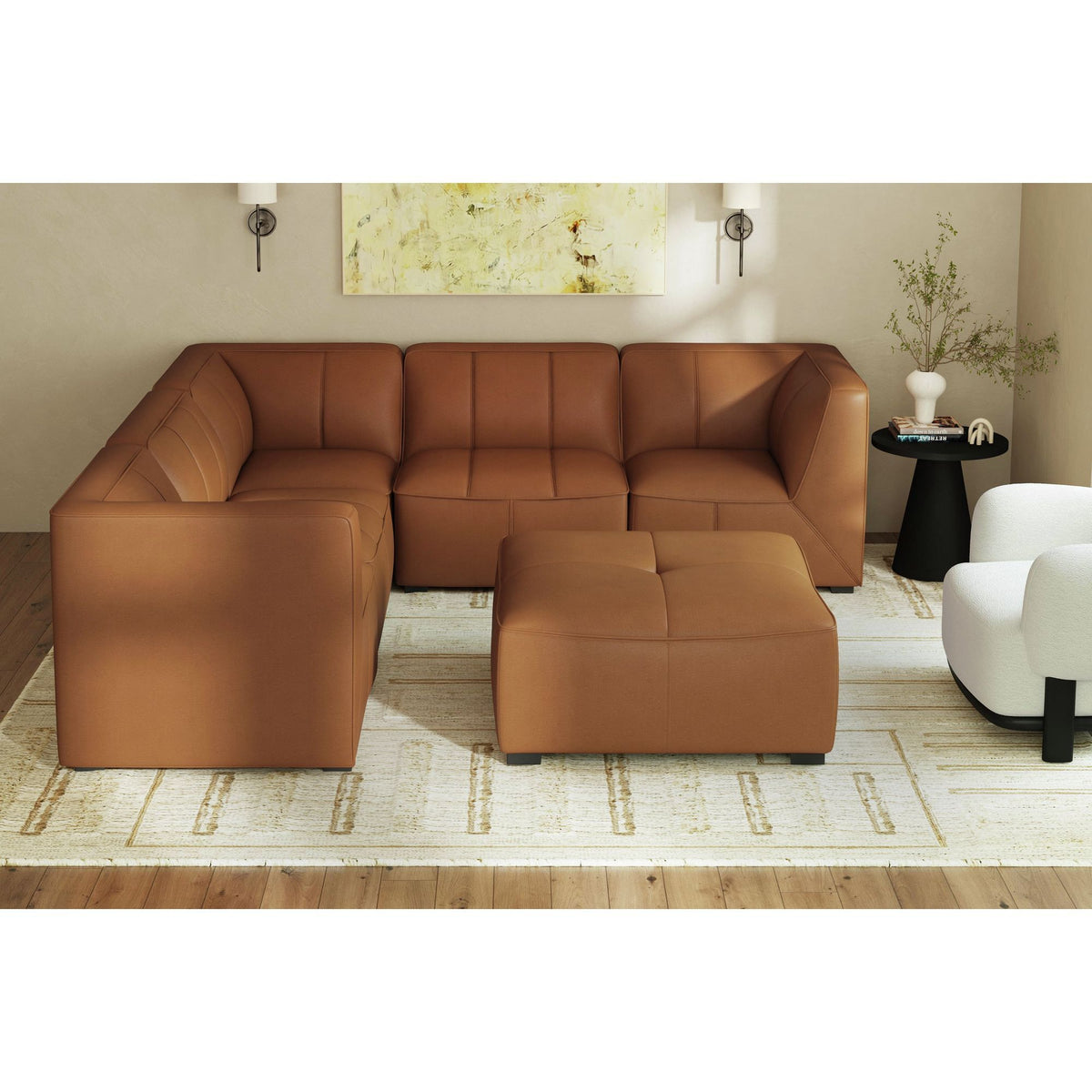 Blake - Modular 6 Piece Living Room Set - Pebble Tan