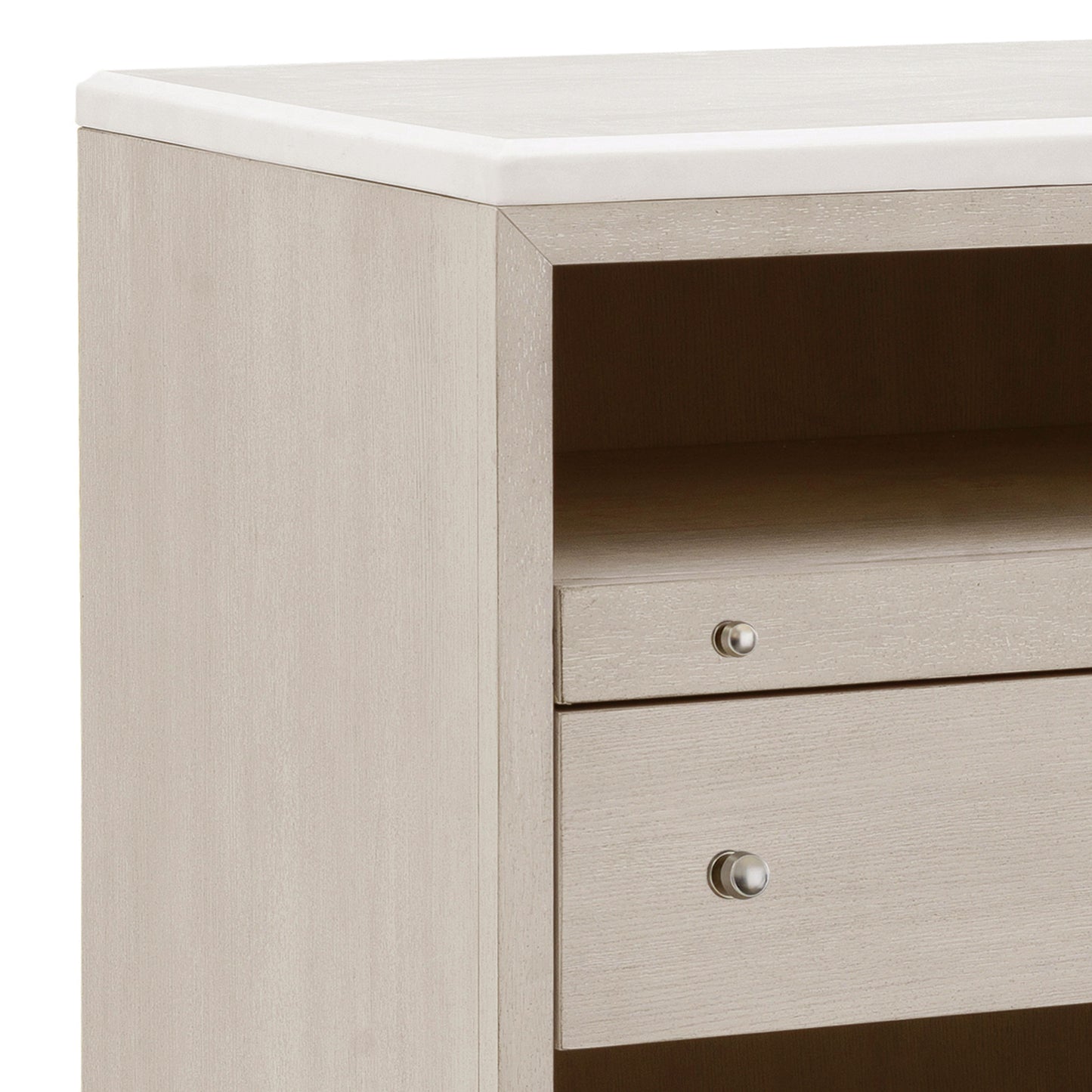 Ashby Place - Accent Nightstand with Center Drawers and USB-C Port - Natural