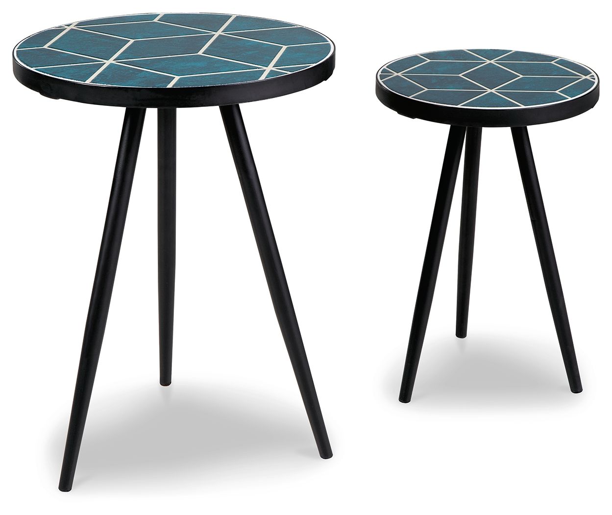 Clairbelle - Teal - Accent Table (Set of 2)