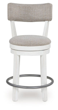 Robbinsdale - Antique White - Upholstered Swivel Barstool (Set of 2)