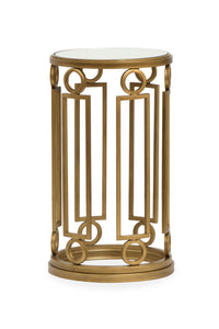 Lorena - Round Accent Table - Burnished Brass