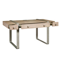 Pulaski Accents - Industrial Contemporary Desk with Drawers - Gray & Light Brown