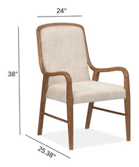 Woodward - Wood Slat Back Arm Chair (Set of 2) - Dark Clove / White