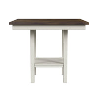 Brooks - 5 Piece Counter Set With Table And 4 Upholstery Seat & Wood Back Chairs - Medium Brown & White