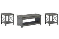Freedan - 3 Pc. - Coffee Table, 2 End Tables - Grayish Brown