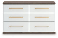 Kendanport - 3 Pc. - Dresser And 2 Nightstands - Brown / White