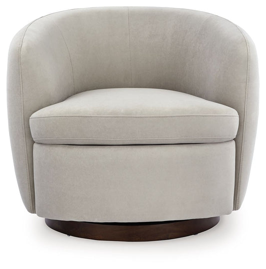 Annbury - Swivel Accent Chair - Light Beige