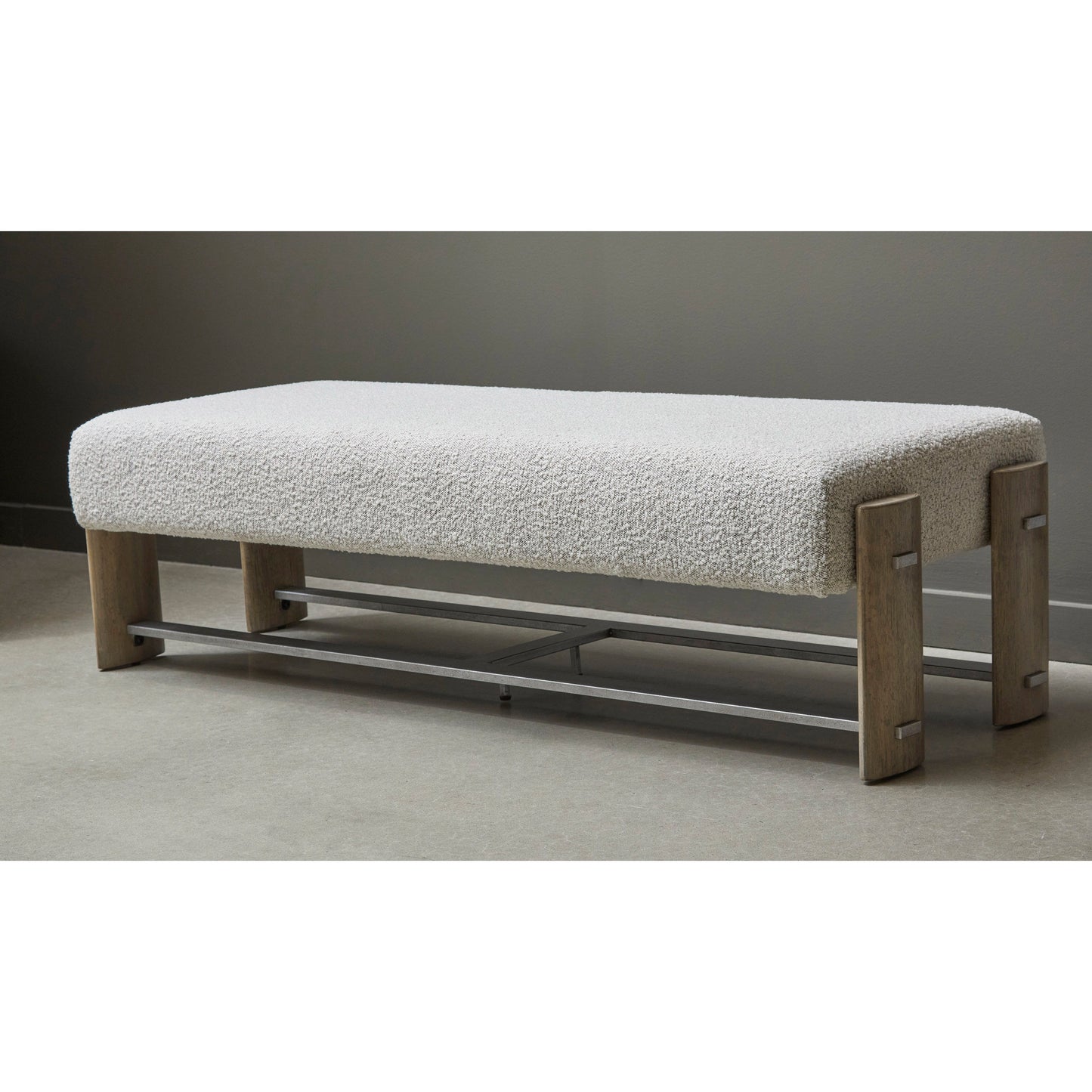 Modern Upholstered  Ottoman Bench - Gray