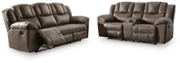 Lowilla - 2 Pc. - Reclining Sofa And Loveseat - Driftwood