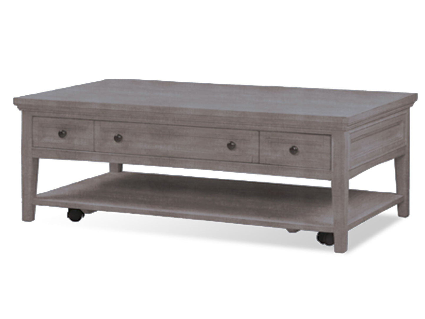 Paxton Place - Rectangular Cocktail Table With Casters - Dovetail Grey