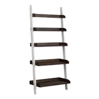 Farmhouse - Leaning Bookcase - Two Tone White / Wood Tone