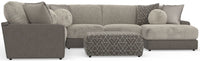Canyon - 4 Piece Sectional With Cuddler Seat Cushions, Included Accent Pillows And Cocktail Ottoman (Right Side Facing Chaise) - Umber
