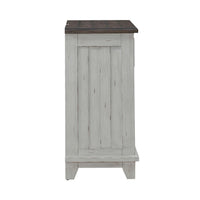 River Place - Bedside Chest With Charging Station - Riverstone White & Tobacco