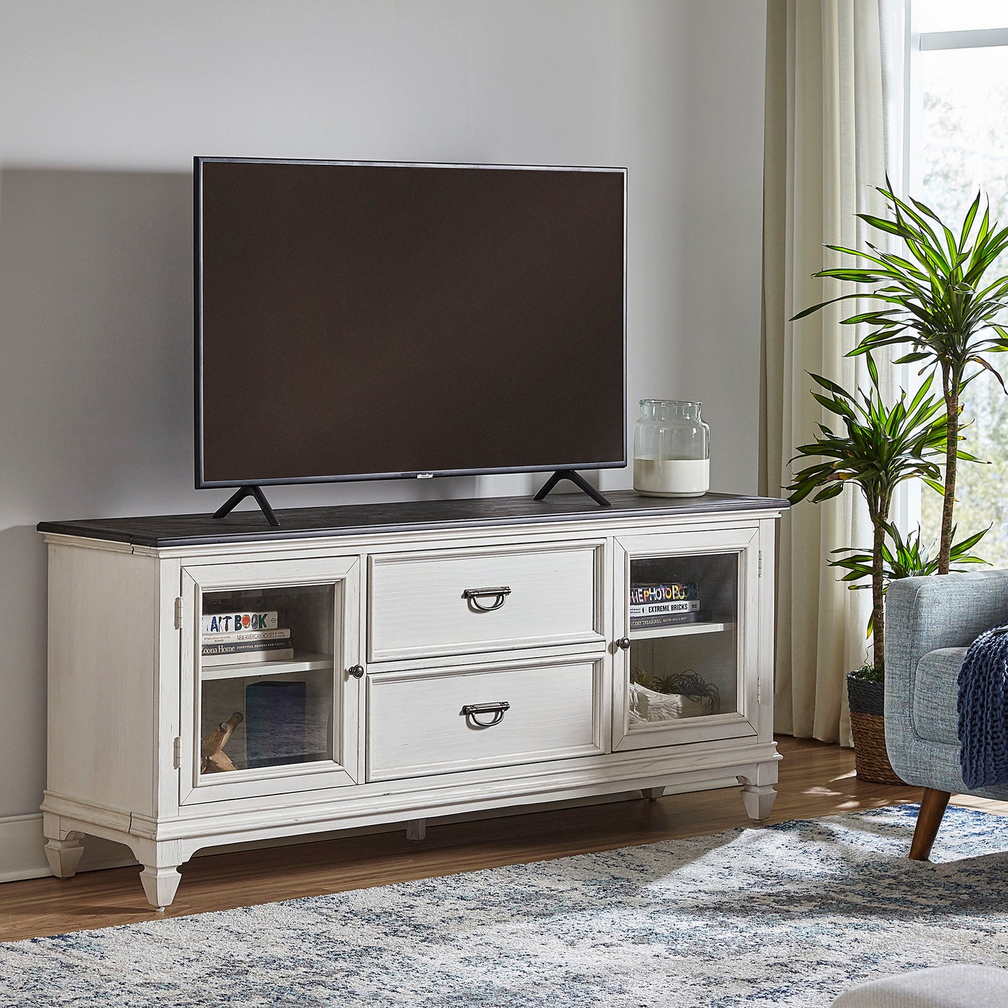 Allyson Park - Entertainment TV Stand - White