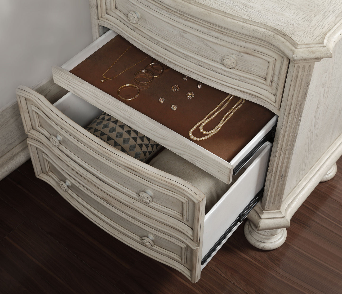 B01511 - Wood Nightstand - White