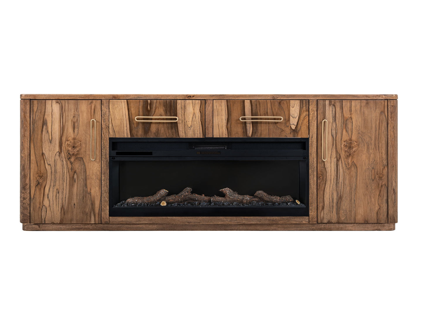 Balam - 80" TV Stand For Fire Place - Light Brown