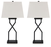 Brookthrone - Black - Metal Table Lamp (Set of 2)