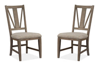 Paxton Place - Dining Side Chair With Upholstered Seat (Set of 2) - Dovetail Gray