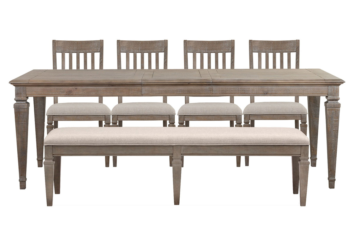 Lancaster - 6 Piece Extendable Rectangular Dining Table Set