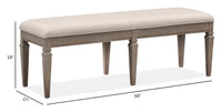 Lancaster - Bench With Upholstered Seat - Dovetail Gray