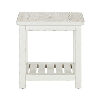 Backroads - End Table - Weathered White & Parchment Brown
