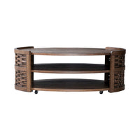 Warren Park - Oval Cocktail Table - Coffee Brown