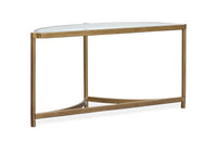Cassidy - Demilune Sofa Table - Aged Brass And Volakas Classic