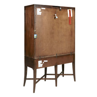 Modern Wood Bar Cabinet With Glass Doors And Storage Drawers - Dark Brown