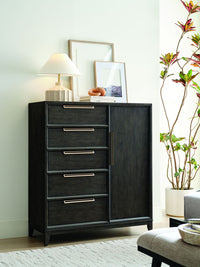 Quincy - 5-Drawer Door Chest - Black