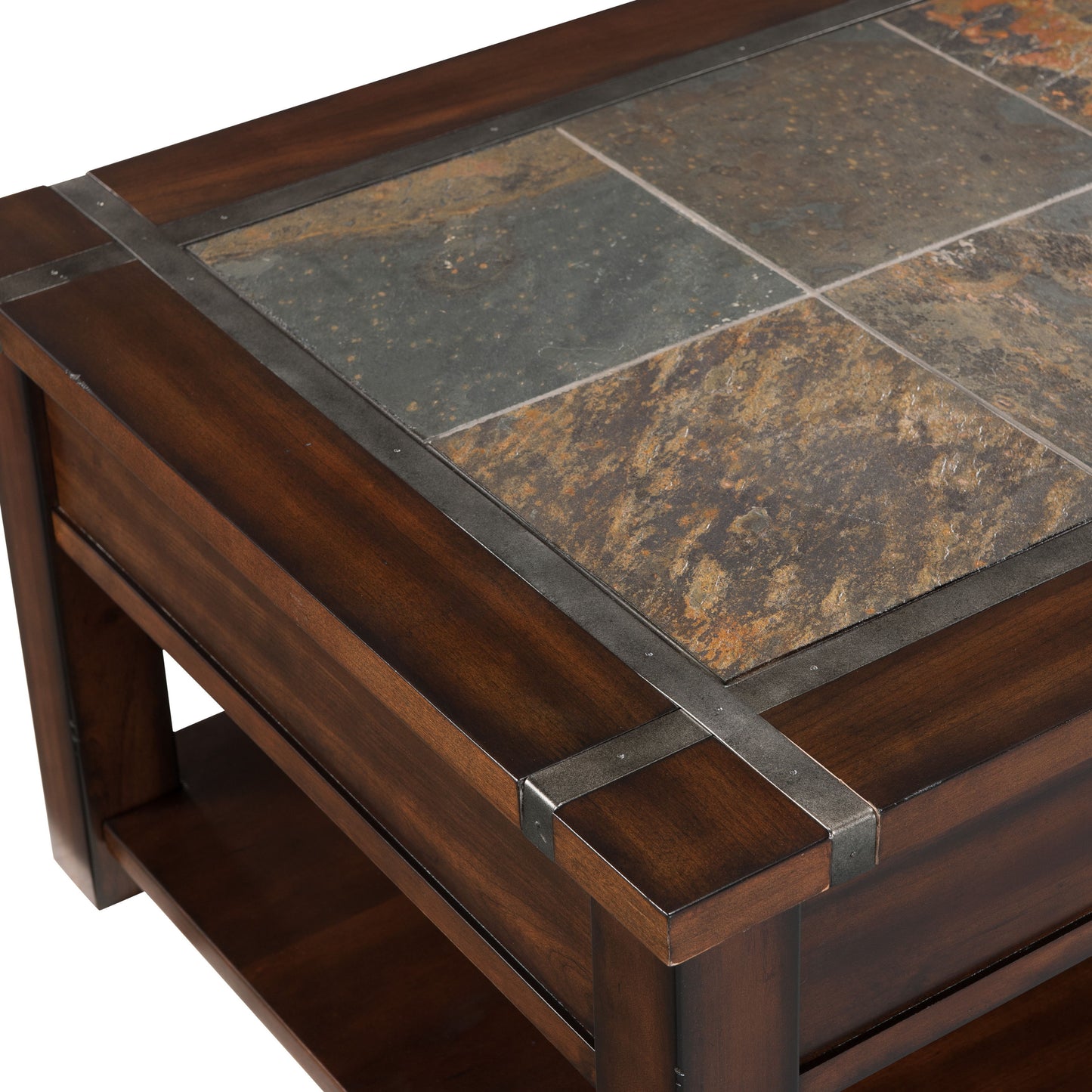 Roanoke - Rectangular Sofa Table - Cherry And Slate