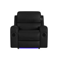 Euphora - P3 Power Glider Recliner With Heat Massage, Music, Ipad Holder With Wireless Charger, USB - Black