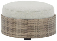 Calworth - Beige - Ottoman with Cushion