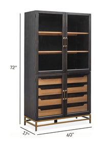 Lindon - Two Tone Dining Cabinet - Dark Brown