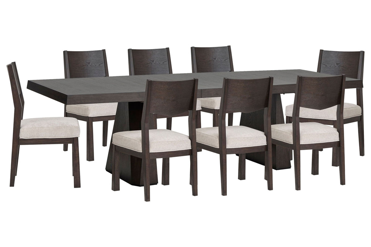Tauren - 9 Piece Extendable Double Pedestal Dining Table Set