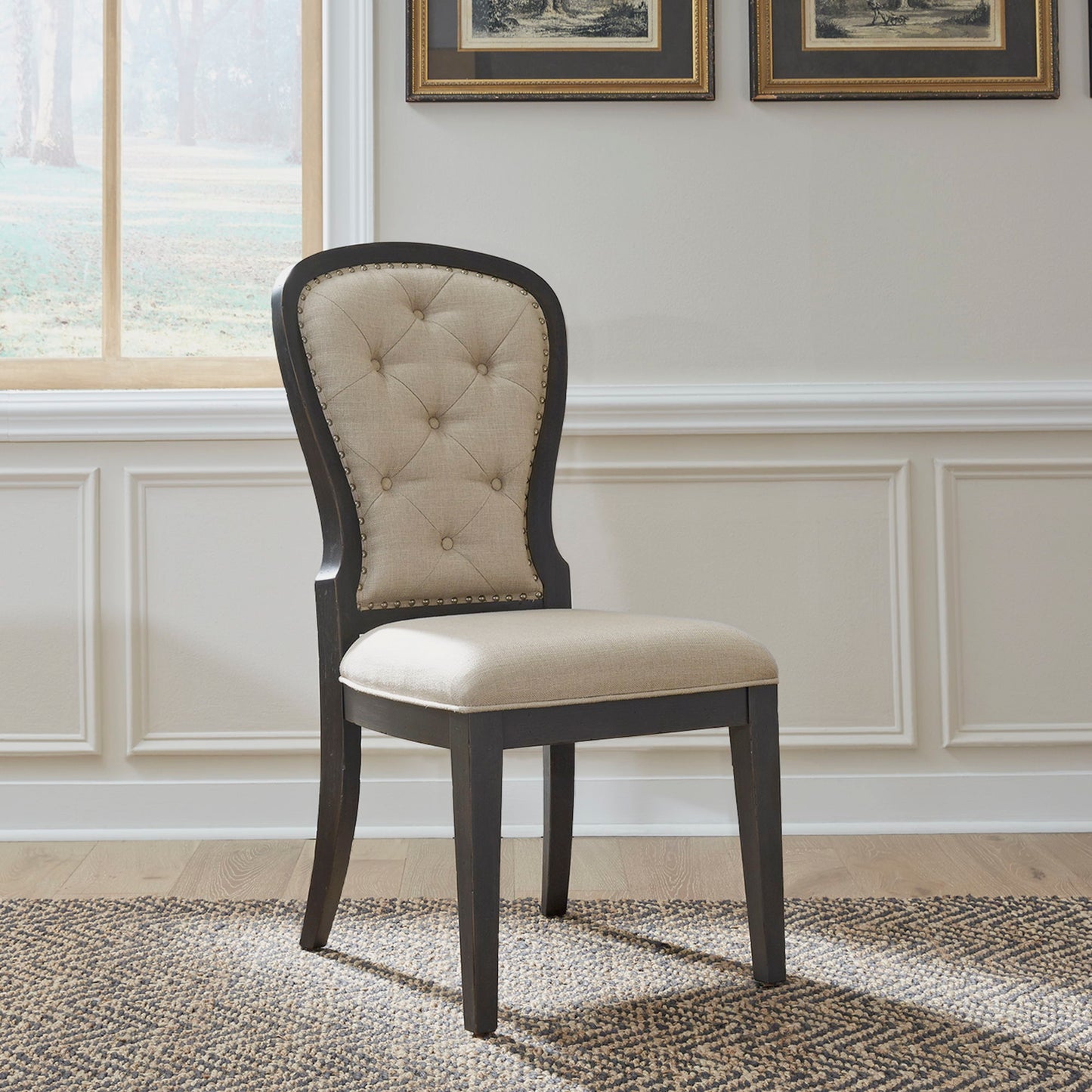 Americana Farmhouse - Upholstered Tufted Back Side Chair