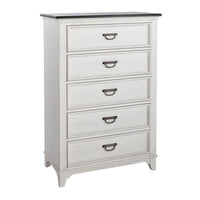 Allyson Park - 5 Drawer Chest - Wirebrushed White / Charcoal