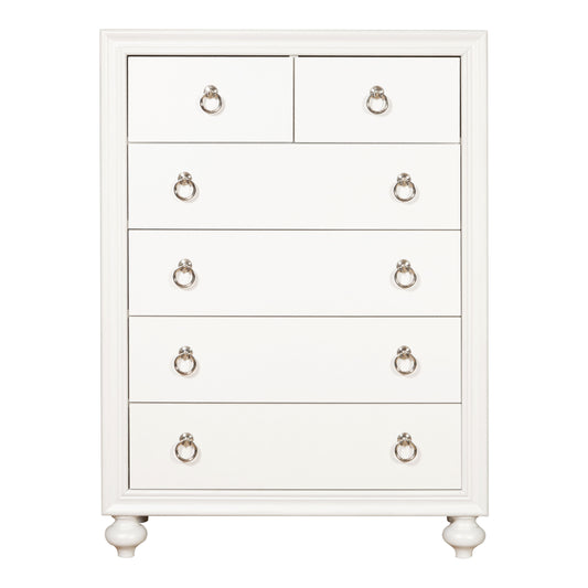 Bella White - 6-Drawer Chest - White