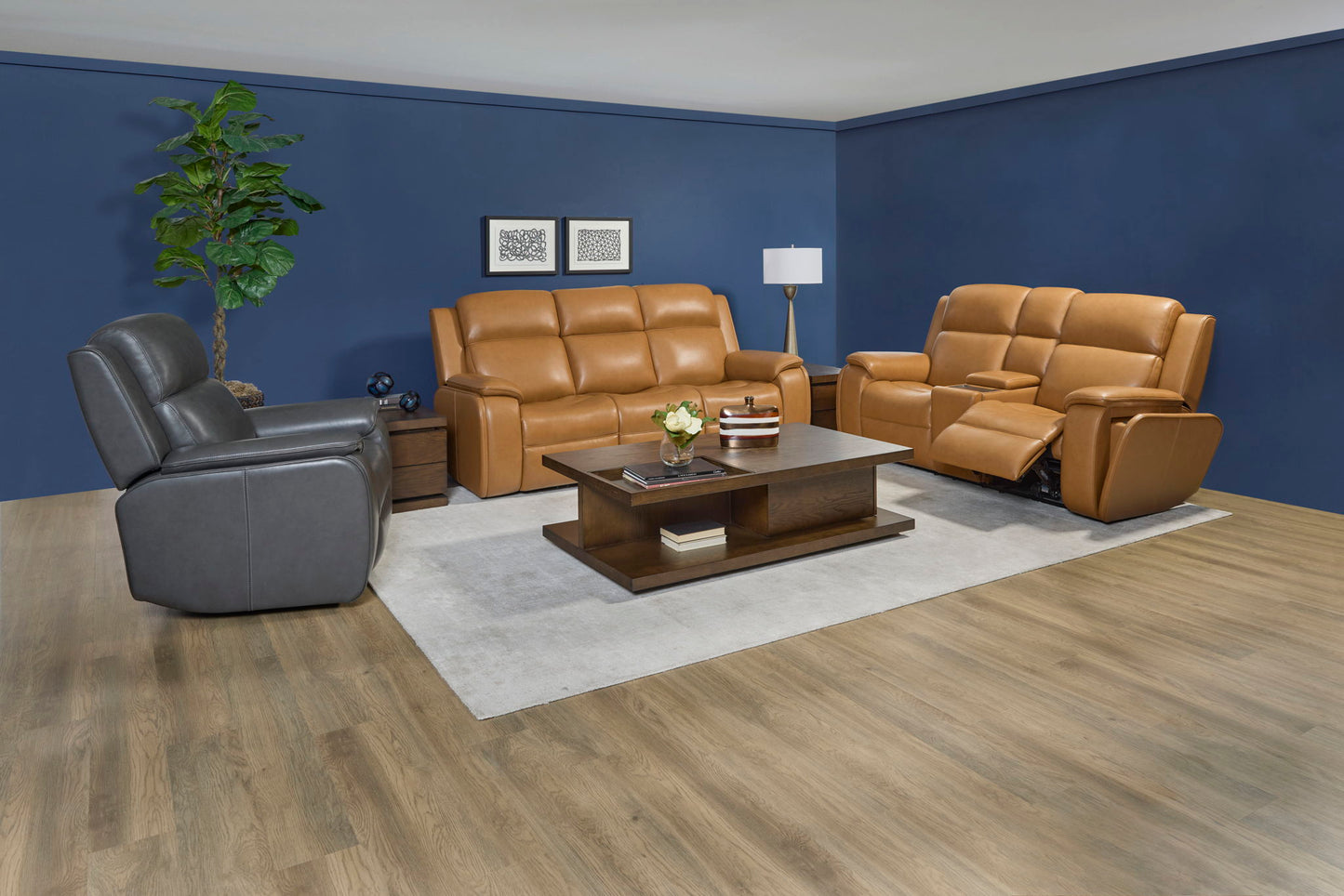 Ziggy - Power Reclining Loveseat With Console, Power Headrest, Lumbar, Heat & Massage