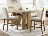 Lasinger - 5 Pc. - Counter Height Dining Table And 4 Barstools - Light Brown