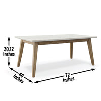 Vida - White Marble Top Dining Table - Dark Brown