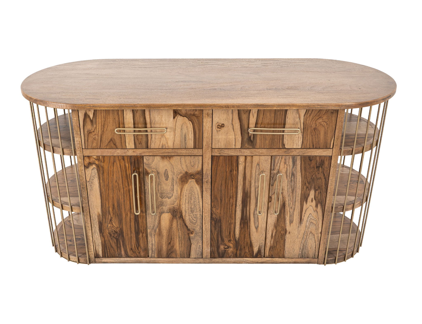 Balam - Kitchen Island With 2 Drawer & 4 Door - Light Brown