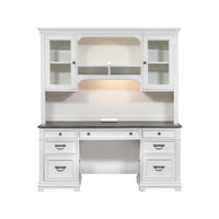 Allyson Park - Credenza & Hutch - Wirebrushed White / Charcoal