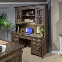 Paradise Valley - Credenza & Hutch - Saddle Brown